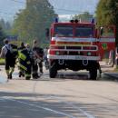 A fire engine and firefighters of OSP Buczkowice 2